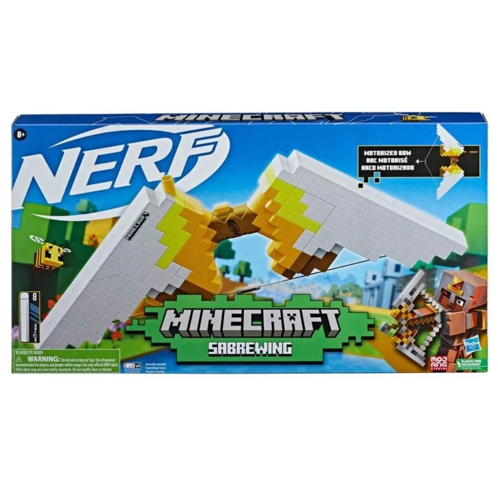 NEW NERF Minecraft Sabrewing Motorized Blaster Bow Dart Gun Cosplay Halloween